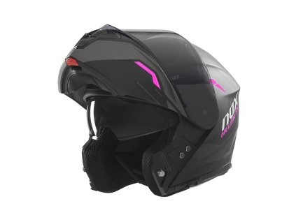 Výklopná helma NOX N968 Ultra 2025 černo-růžová (Velikost XS)