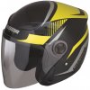 Přilba na motorku otevřená Cassida Reflex černo-stříbrno-fluo žlutá