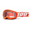 Motokrosové brýle 100% Strata 2 oranžové s čirým plexi