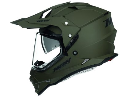 Enduro přilba NOX N312 zelená matná - z boku