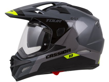Enduro přilba Cassida Tour 1.1 Spectre černo-šedo-fluo žlutá