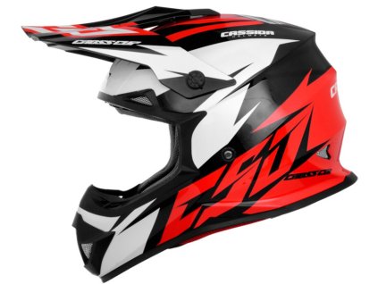 Motokrosová přilba Cassida Cross Cup Two černo-bílo-červená