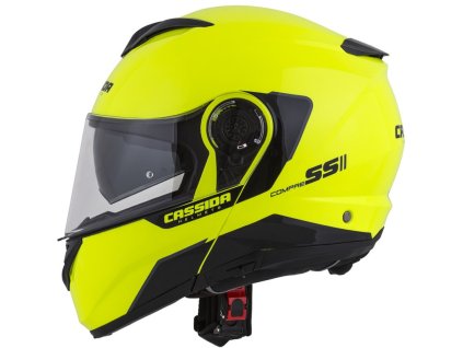 Vyklápěcí přilba na motorku Cassida Compress 2.0 Refraction černo-fluo žlutá