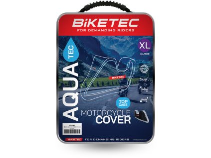 Plachta na motorku Biketec Aquatec s kufrem černo-šedá