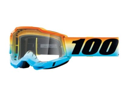 100% Accuri 2 Sunset motocross szemüveg átlátszó plexivel
