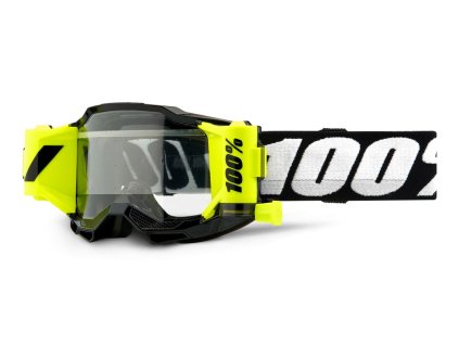 100% Accuri 2 Forecast gyerekek motocross szemüveg, fekete, átlátszó plexivel