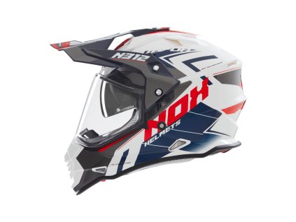 Helma na motorku NOX N312 VAPOR bílo-černo-modro-červená
