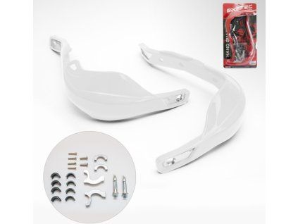 Chránič řídítek bílý hliníkový (22 mm a 28 mm) Biketec