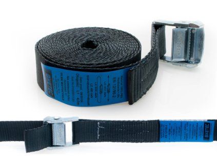 Kurtovací popruh s přezkou Biketec černý 35 mm / 4 m