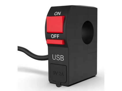 Moto vypínač na řídítka s USB
