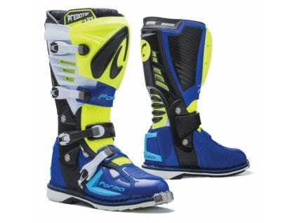 Boty na motorku FORMA PREDATOR 2.0 fluo žluto-bílo-modré