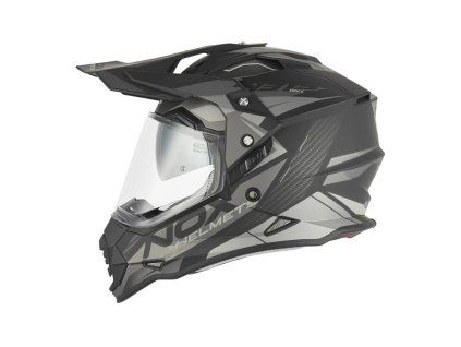 Enduro helma NOX N312 TRACK stříbrno-černá matná