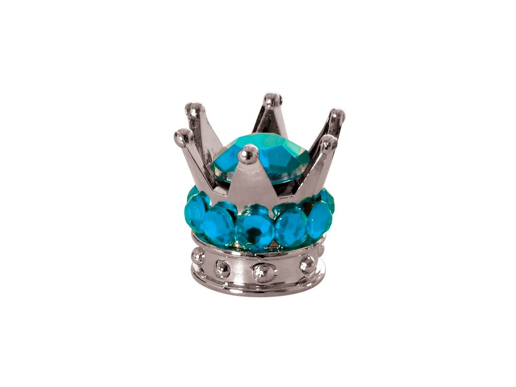 Čepičky na ventilky Oxford Crown stříbrno-modré