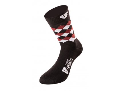 Ponožky Undershield Rombi čierno-červeno-biele