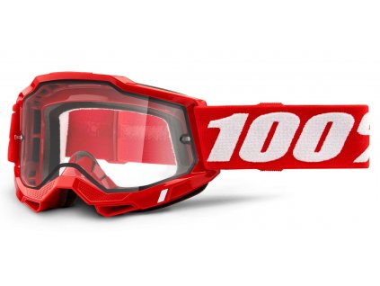 Enduro okuliare 100% Accuri 2 červené s čírym Dual plexi
