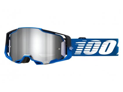 Motokrosové okuliare 100% Armega Rockchuck so strieborným plexi