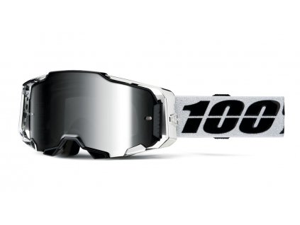 Motokrosové okuliare 100% Armega Atac so strieborným plexi