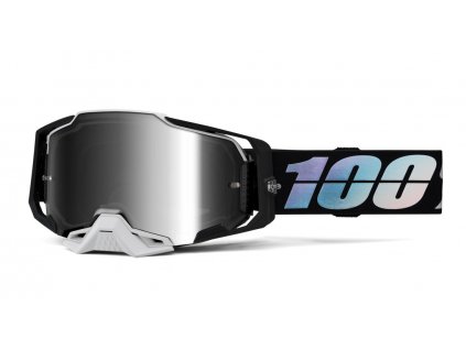 Motokrosové okuliare 100% Armega Krisp so strieborným plexi