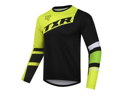 Motokrosový dres TXR Vortex černo-fluo žlutý