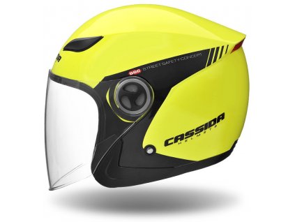 Otevřená přilba na motorku Cassida Reflex Safety černo-fluo žlutá