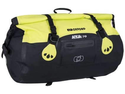 Vodotěsný vak Oxford Aqua70 Roll Bag černo-fluo žlutý