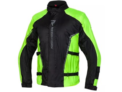 Moto bunda Rebelhorn Patrol fluo žluto- černá - zepředu