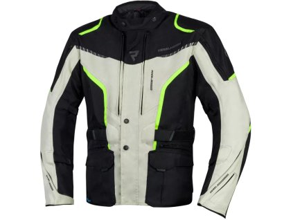 Moto bunda Rebelhorn Hiker III černo/šedo/fluo žlutá - zepředu