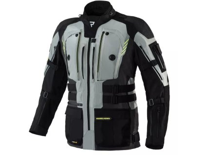 Moto bunda Rebelhorn Patrol šedo-černo-fluo žlutá - zepředu