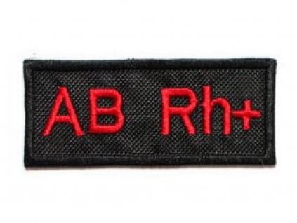 Moto nášivka s krevní skupinou AB Rh+