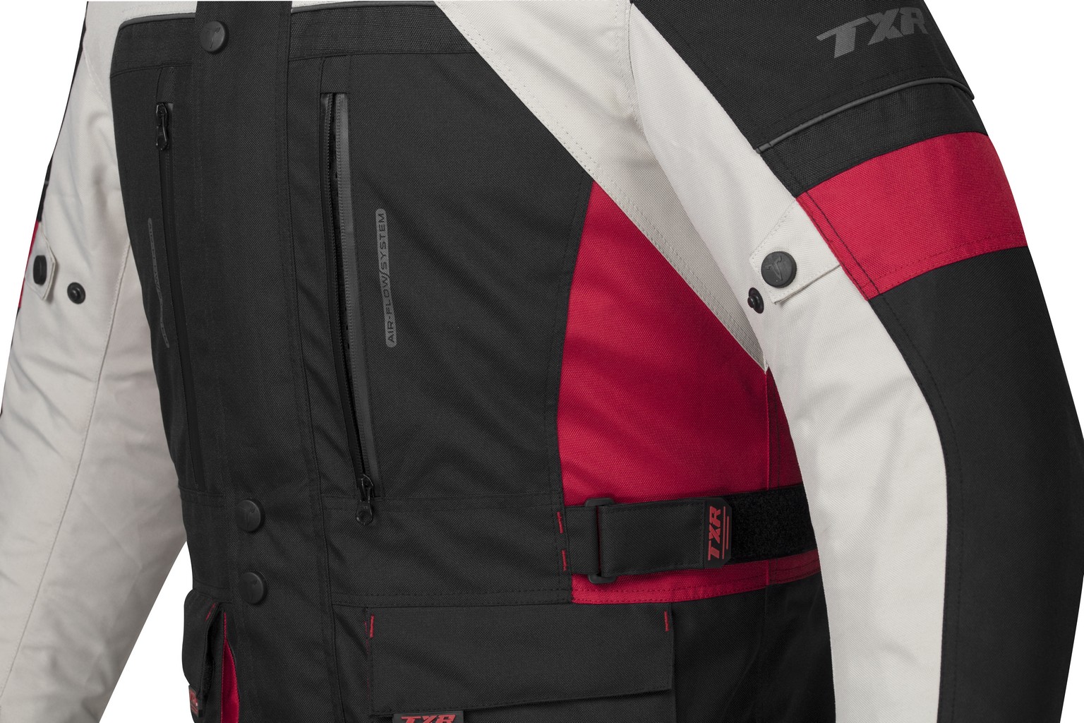TXR Bunda na motorku Visper čierno-šedo-červená 3XL