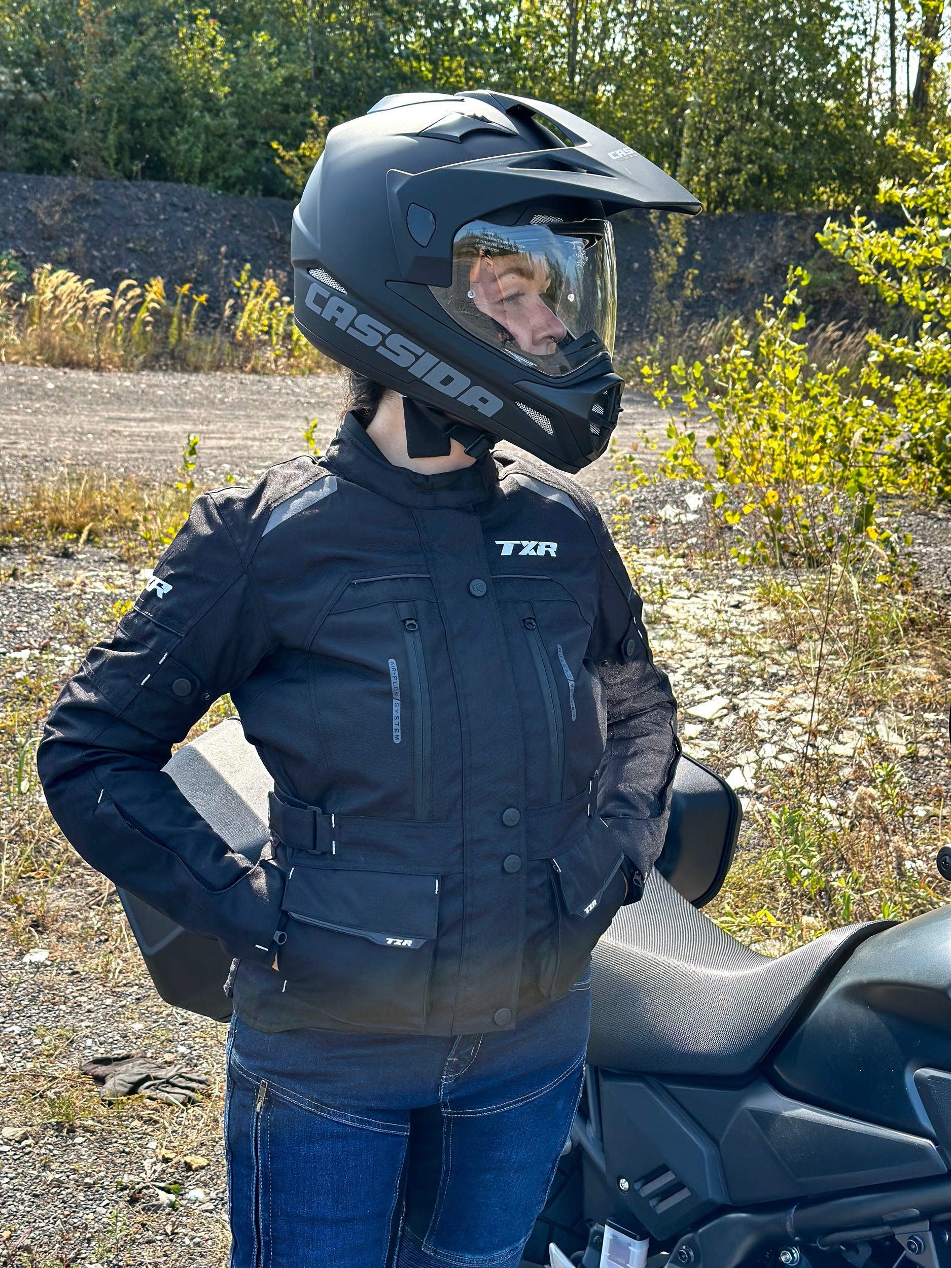 TXR Dámska bunda na motorku Visper čierna 3XL