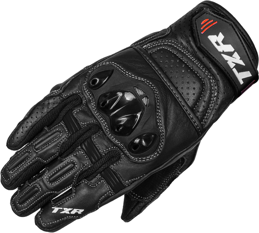 TXR Rukavice na motorku Hyper čierne S (Krátke kožené cestovné)