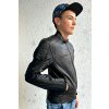 Chlapecká kožená moto bunda JTS Roco černo-hnědá