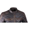 Chlapecká kožená moto bunda JTS Roco černo/hnědá - detail