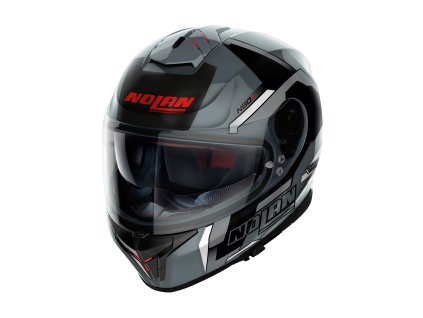 Moto helma Nolan N80-8 Wanted N-com Slate Grey 76 (Velikost M, Barva Šedá)