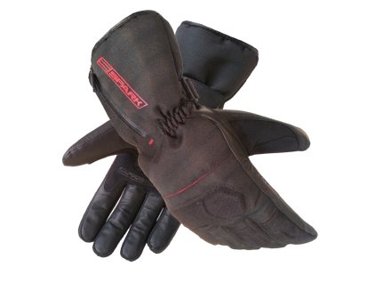 Pánské kožené moto rukavice SPARK STZ, černé (Velikost XS, Barva Černá)