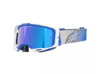 Brýle na motokros 2025 Alpinestars Vision 8 Corp blue/white/mirror blue (Barva Bílá)