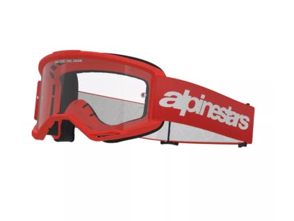 MX brýle 2025 Alpinestars Vision 3 Wordmark red/clear (Barva Červená)