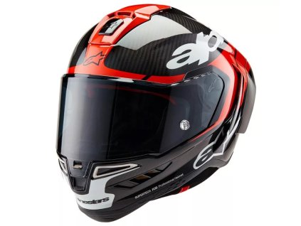 Alpinestars Supertech R10 Element black/carbon bright red/white glossy helmet vel. M (Velikost XL, Barva Červená)