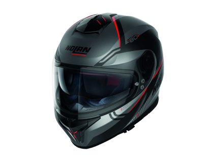Moto helma Nolan N80-8 Astute N-com Flat Lava GREY 24 (Velikost 2XL, Barva Šedá)