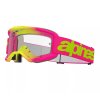 Brýle na motokros 2025 Alpinestars Vision 5 Wordmark pink/fluo yellow/clear (Barva RŮŽOVÁ)