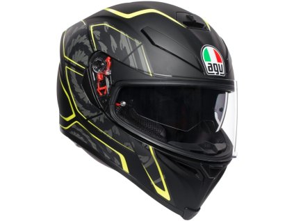 AGV K5 S MULTI PLK TORNADO MATT BLACK/YELLOW-FLUO