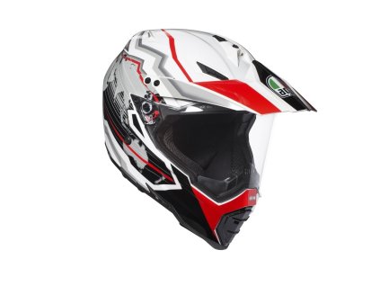 casco integrale touring agv ax 8 dual evo earth in fibra bianco nero rosso