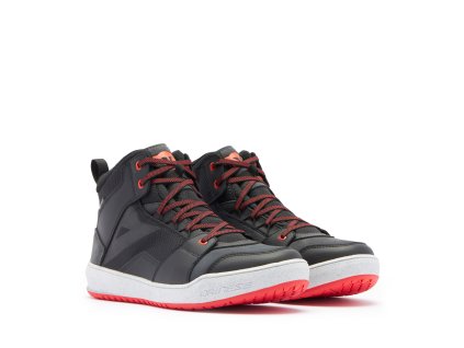 DAINESE SUBURB D-WP SHOES BLACK/WHITE/RED-LAVA