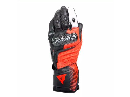 DAINESE CARBON 4 LONG KOZENE RUKAVICE BLACK/FLUO-RED/WHITE
