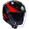 motorcycle helmet jet fiber agv k 5 multi roket black gray red 66582