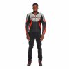 DAINESE RACING 5 LEATHER JACKET SILVER/BLACK/RED-FLUO