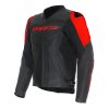 DAINESE RACING 5 PERF LEATHER JACKET BLACK/BLACK/RED-FLUO