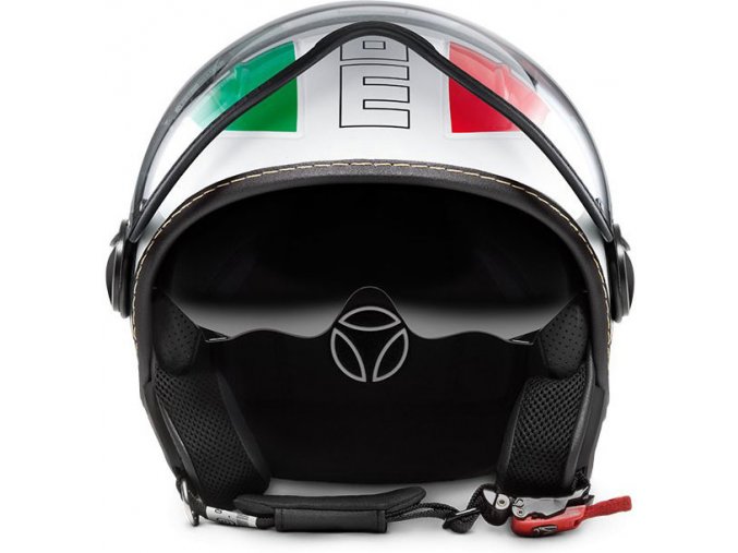 casco jet momo design avio pro special edition italia 150 in fibra verde bianco rosso