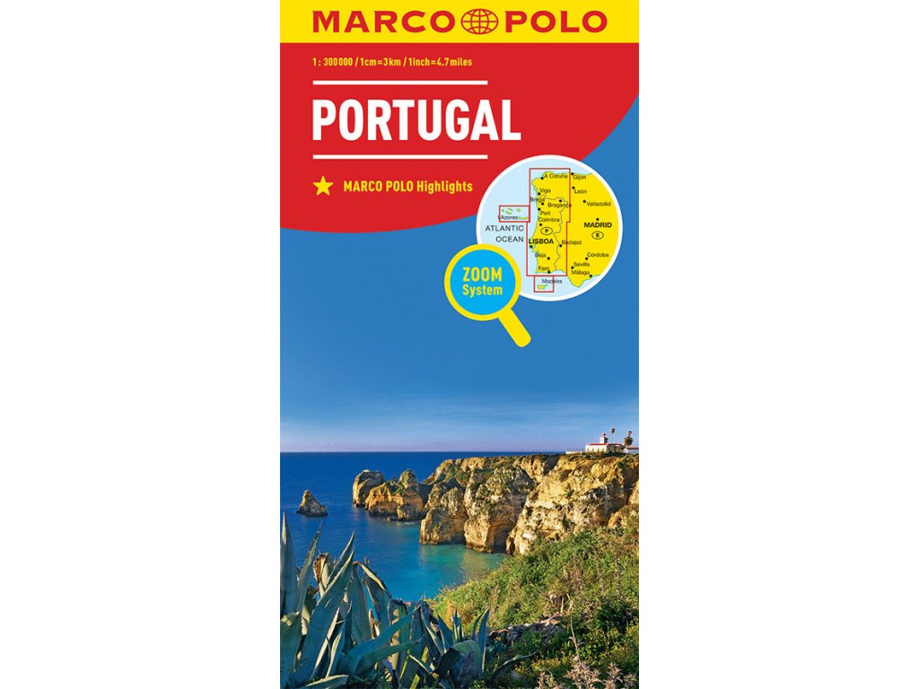 786 3 portugalsko 1 300 000 mapa s vyhlidkovymi trasami